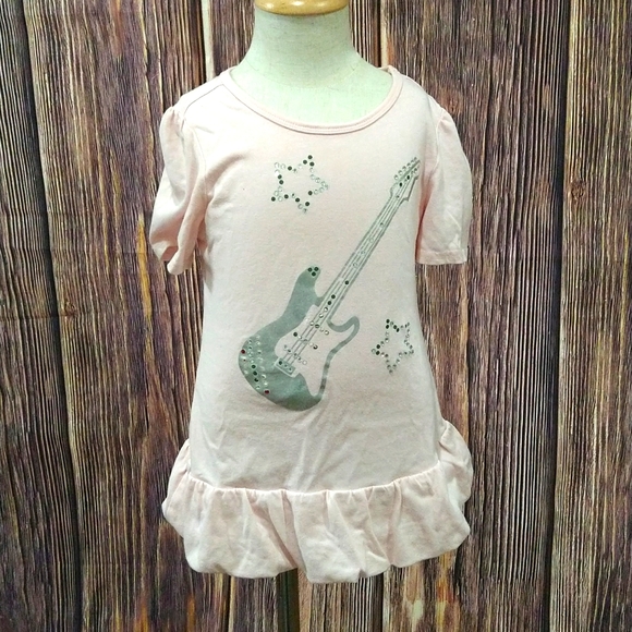 Gymboree Other - Gymboree Pink Silver Guitar Ruffle Dresw